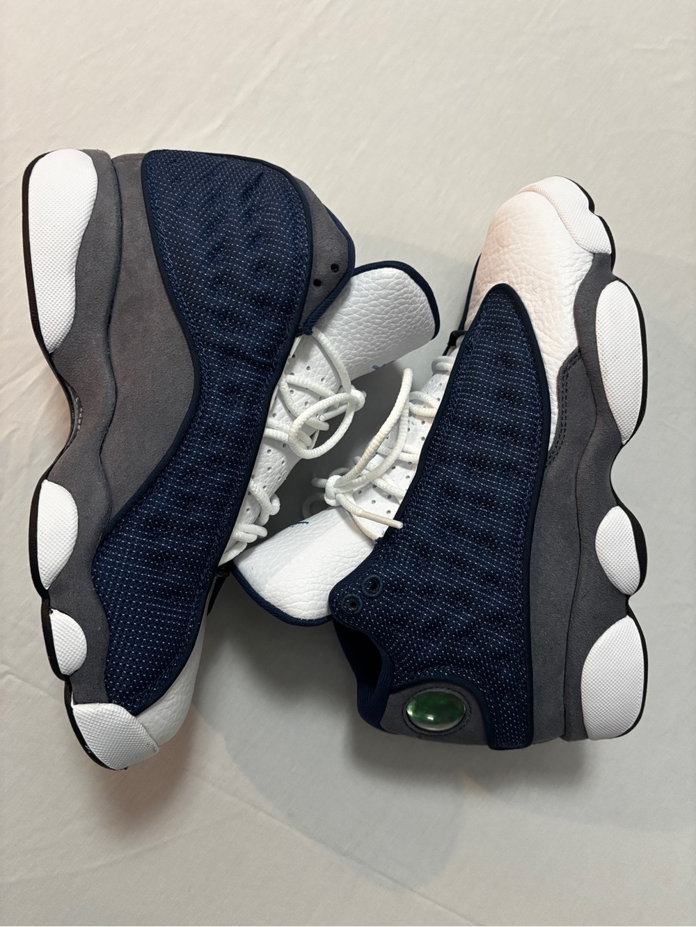 Air Jordan 13 Retro GS Obsidian White Navy Blue Sneakers 5.5Y / Womens 7